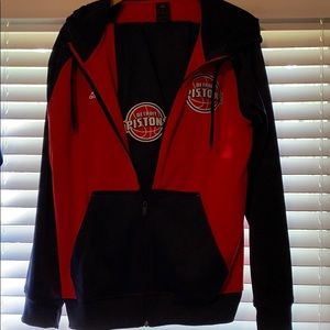 Adidas Detroit Pistons blue&red fleece jumpsuit